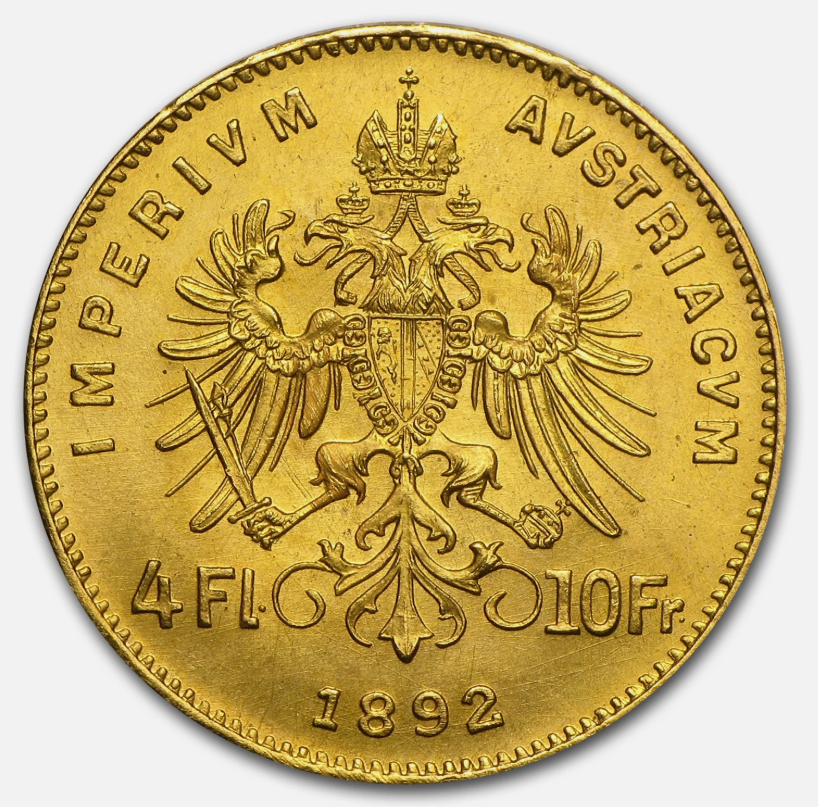 Moneda oro Austria 1892