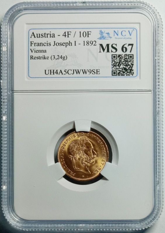Moneda oro Austria 1892