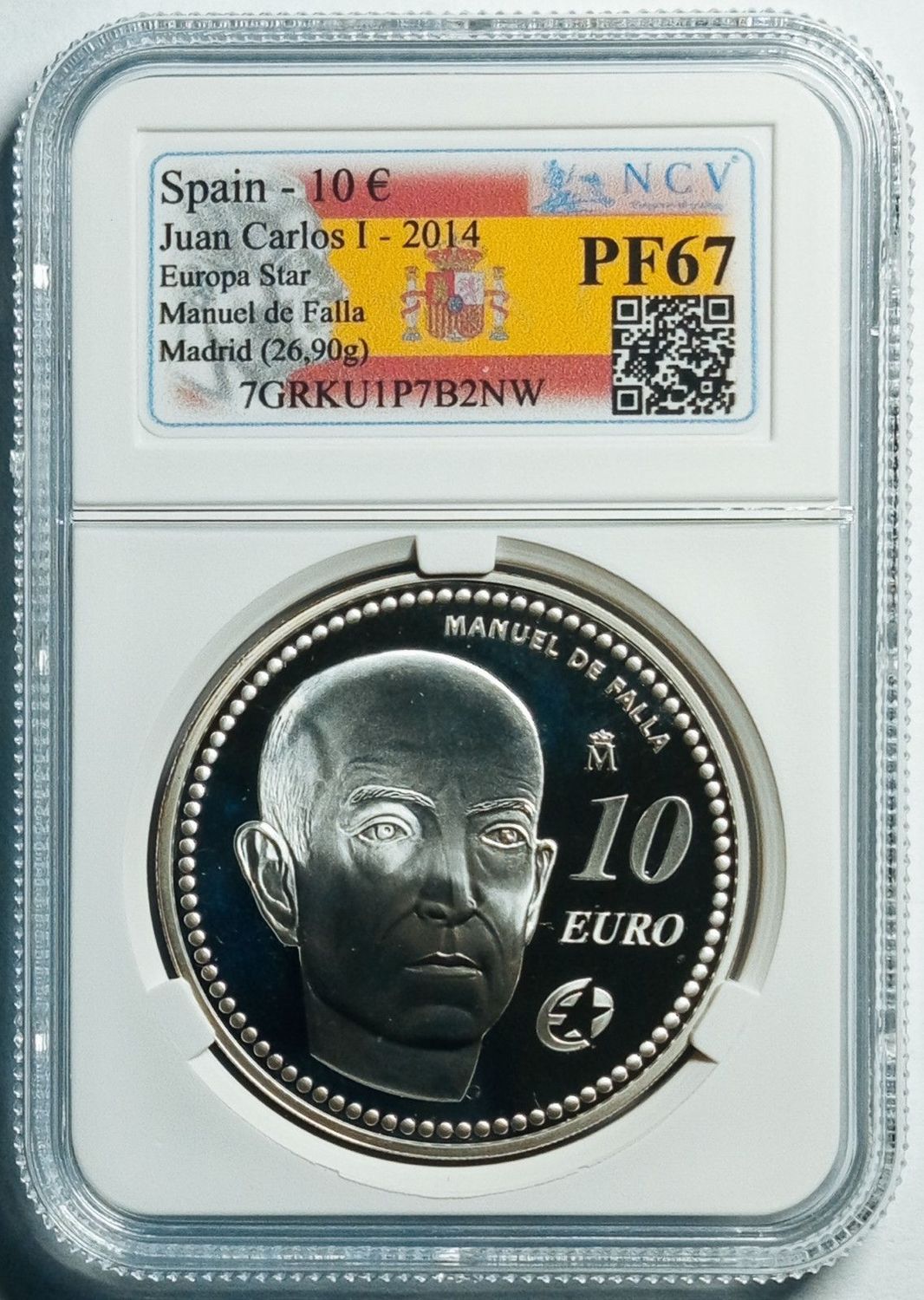 Proof 10 euro España 2014 - Manuel de Falla Proof 10 euro España 2014 - Manuel de Falla