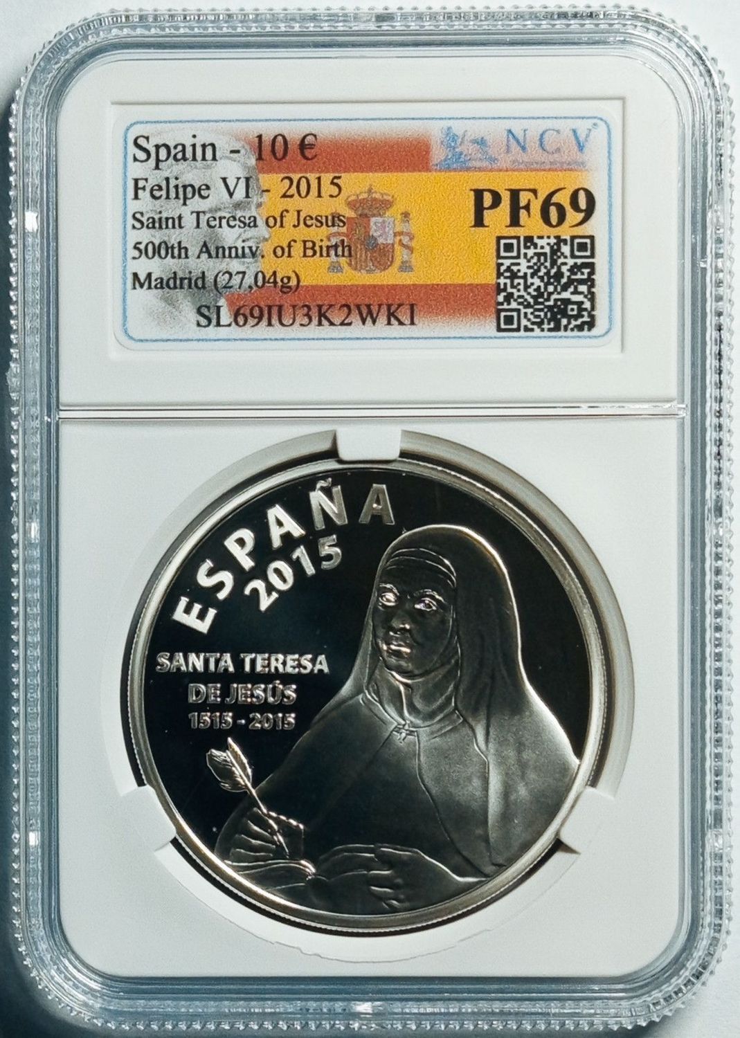 Proof 10 euro España 2015 - Santa Teresa de Jesús Proof 10 euro España 2015 - Santa Teresa de Jesús