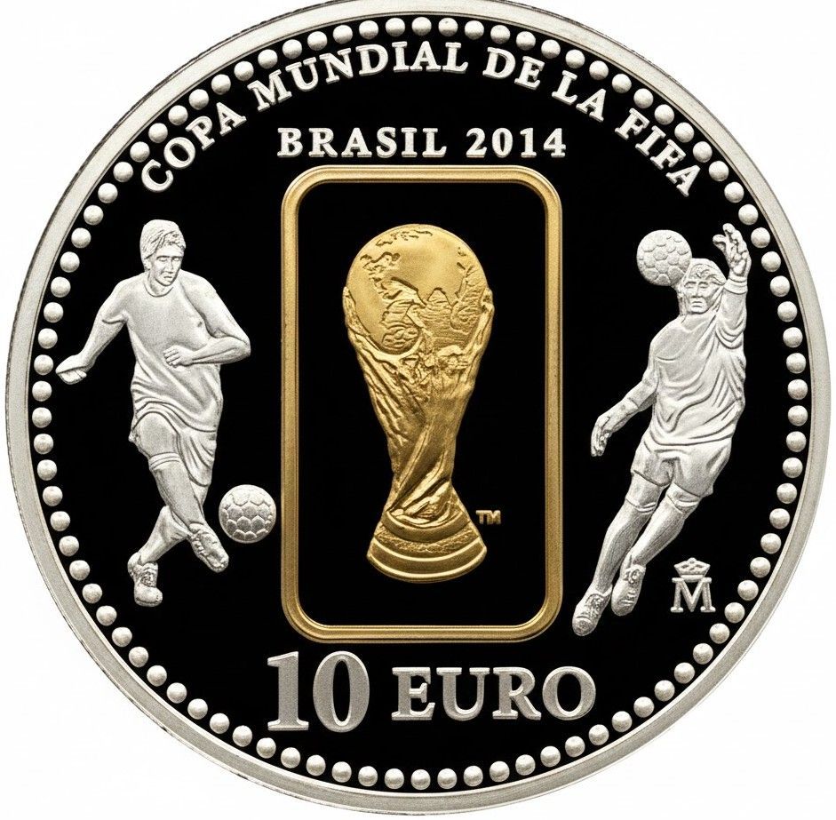 Proof 10 euro España 2014 - Copa Mundial de la FIFA Brasil (En capsula)