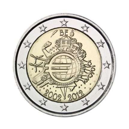 Coincard 2 euro Belgica 2012 - 10 Aniversario del Euro