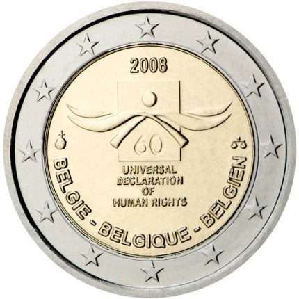Coincard 2 euro Belgica 2008 - Derechos Humanos