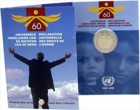 Coincard 2 euro Belgica 2008 - Derechos Humanos