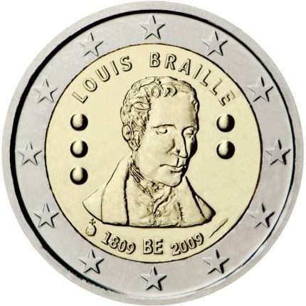 Coincard 2 euro Belgica 2009 - Louis Braille