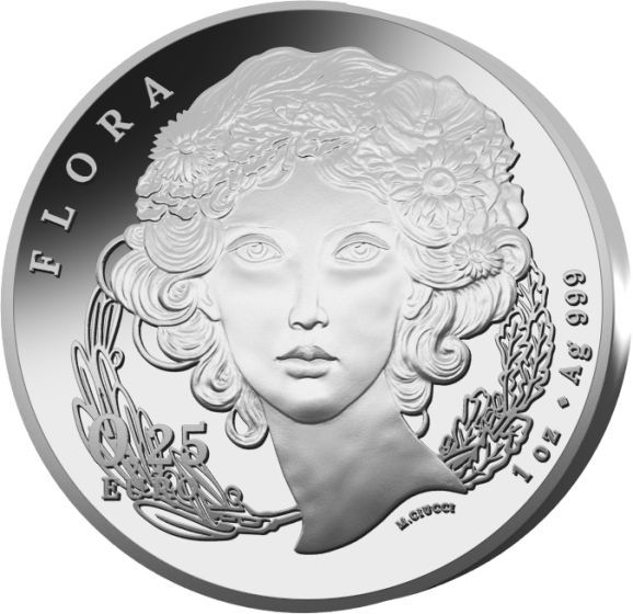 1 onza Italia 2026 - Flora y Fauna - Lirio