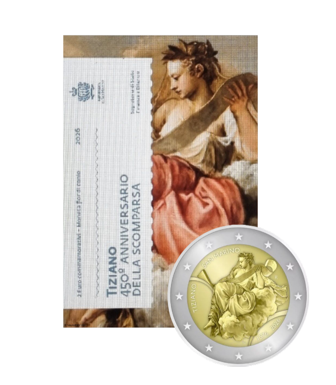 Cartera 2 euro San Marino 2026 - Tiziano Cartera 2 euro San Marino 2026 - Tiziano