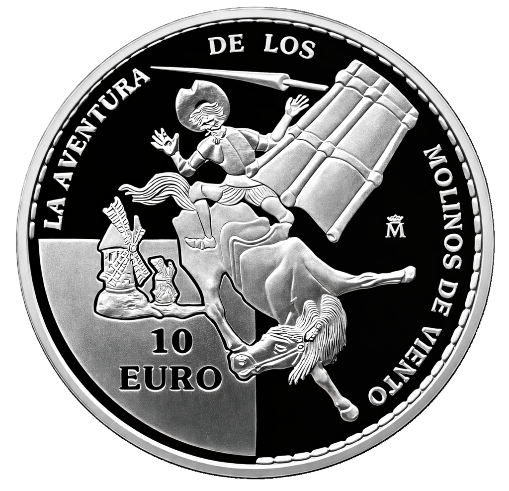 Proof 10 euro España 2005 - El Quijote: La aventura de los molinos de viento
