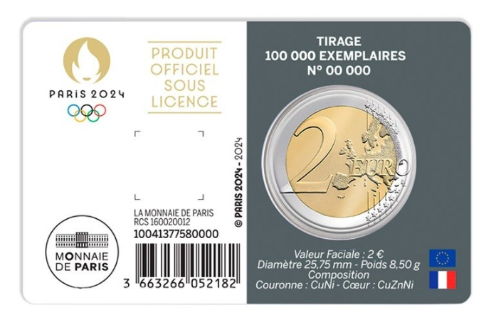 Coincard 2 euro Francia 2024 - JJOO