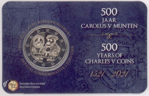 Coincard 2 euro Belgica 2021 - Carlos V