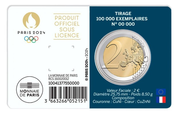 Coincard 2 euro Francia 2024 - JJOO