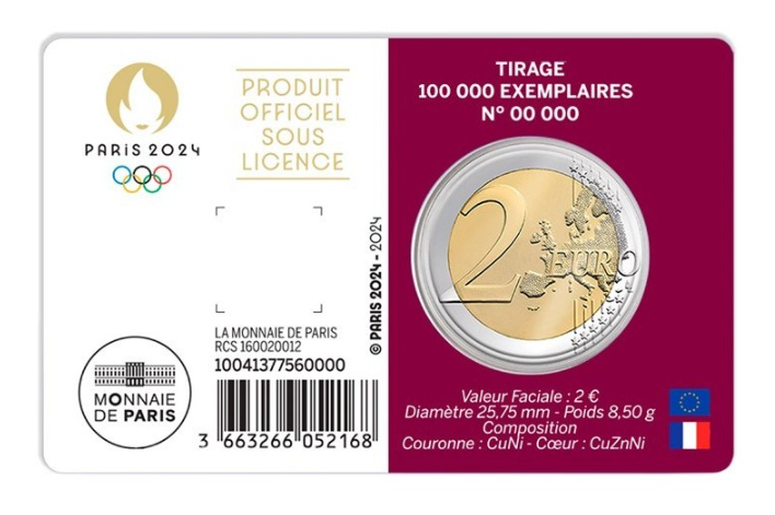 Coincard 2 euro Francia 2024 - JJOO