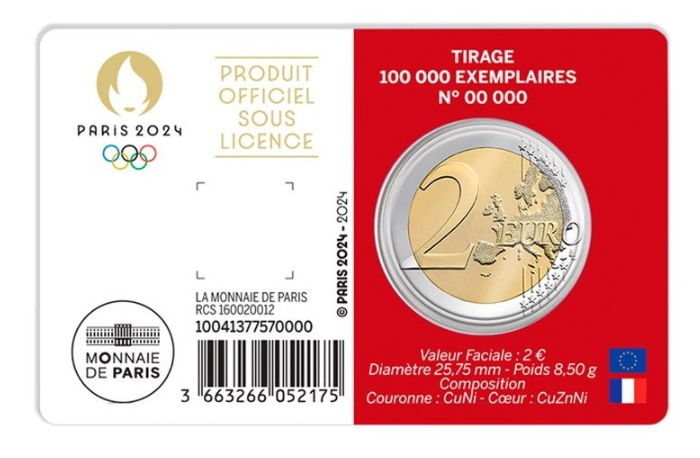 Coincard 2 euro Francia 2024 - JJOO