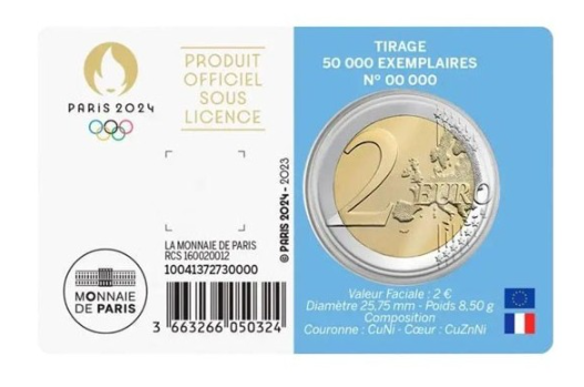 Coincard 2 euro Francia 2023 - JJOO