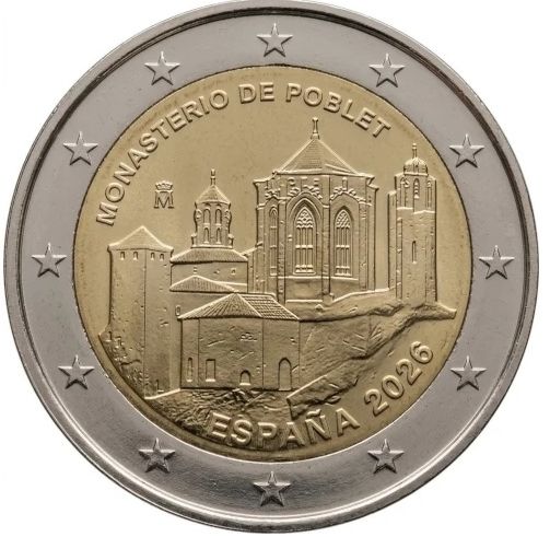 UNC 2 euro España 2026 - Monasterio de Poblet