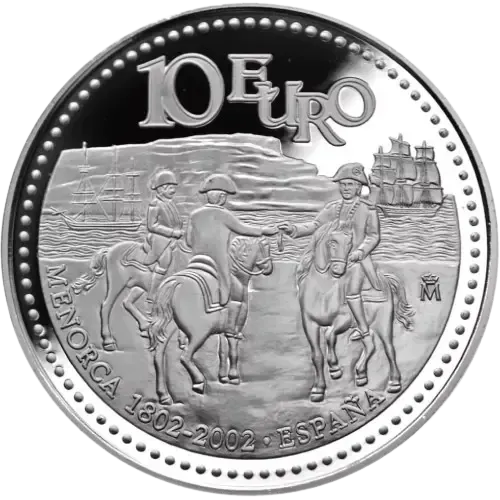 Proof 10 euro España 2002 - Bicentenario de la Incorporación de Menorca a la Corona Española