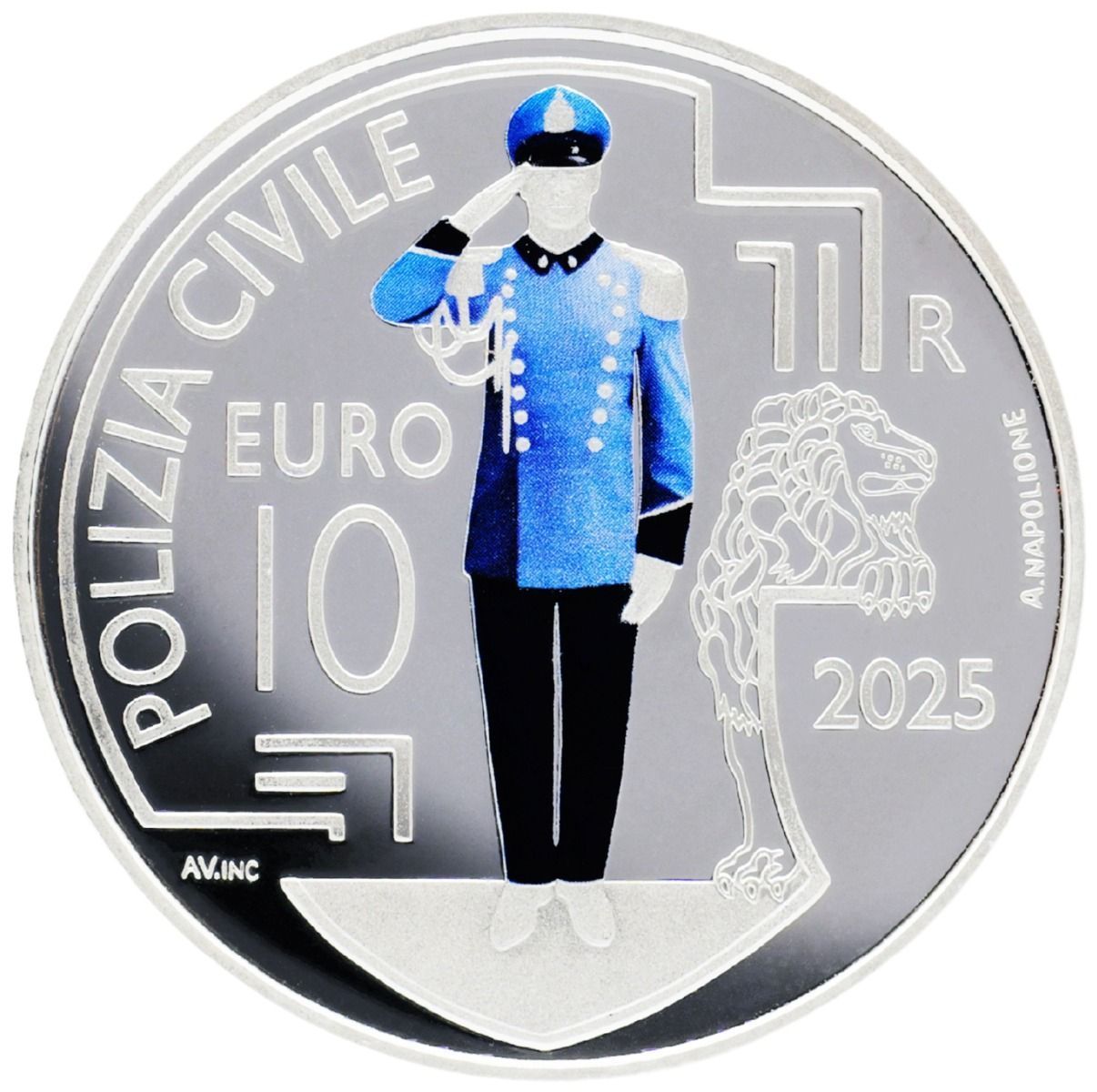 Proof 10 euro San Marino 2025 - Policía Civil
