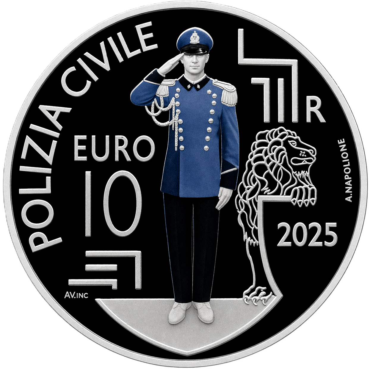 Proof 10 euro San Marino 2025 - Policía Civil Proof 10 euro San Marino 2025 - Policía Civil