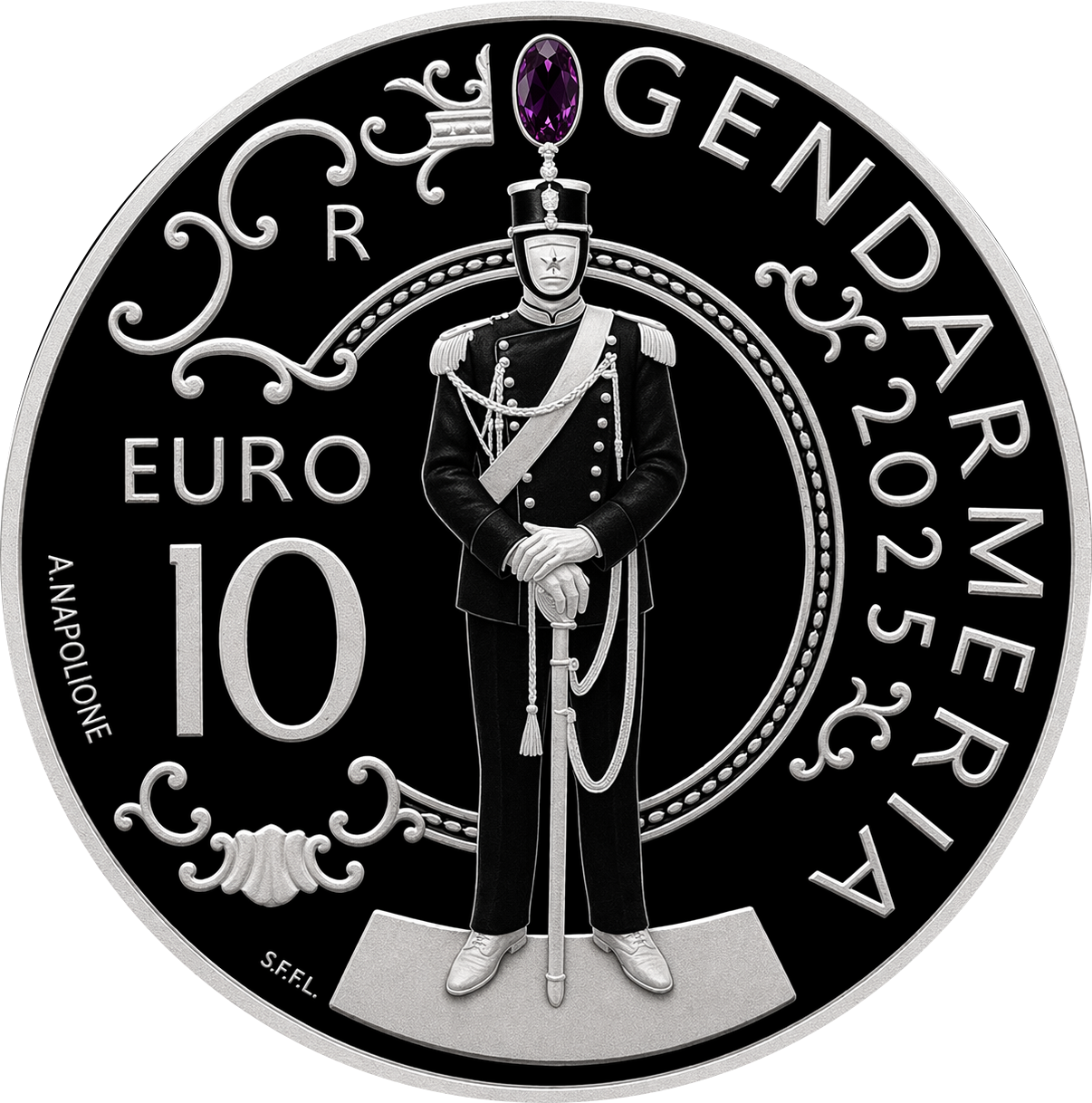 Proof 10 euro San Marino 2025 - Gendarmería Proof 10 euro San Marino 2025 - Gendarmería