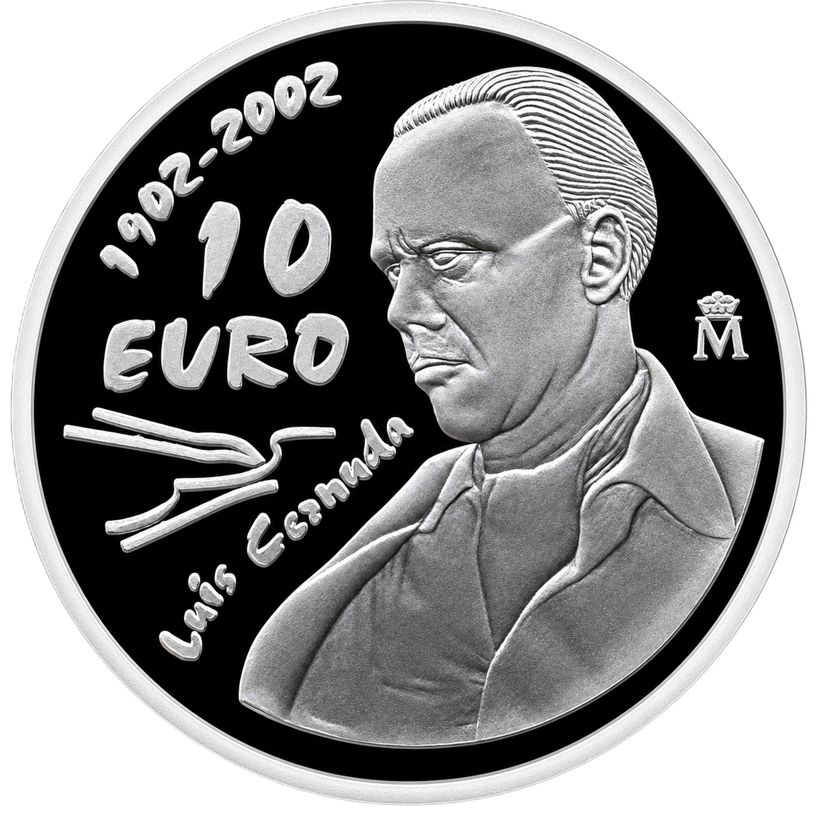 Proof 10 euro España 2002 - Luis Cernuda Proof 10 euro España 2002 - Luis Cernuda