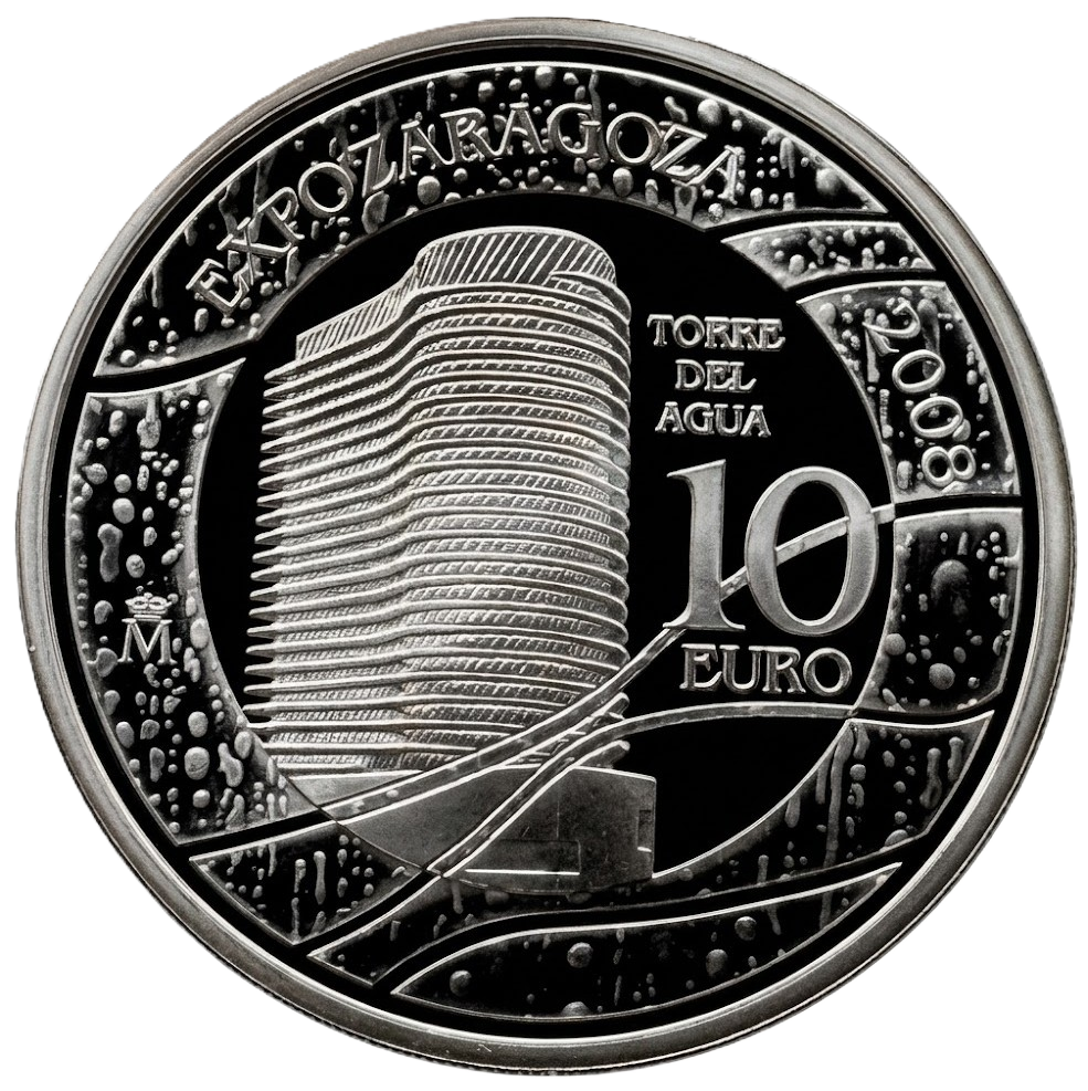 Proof 10 euro España 2007 - Expo Zaragoza: Torre del Agua