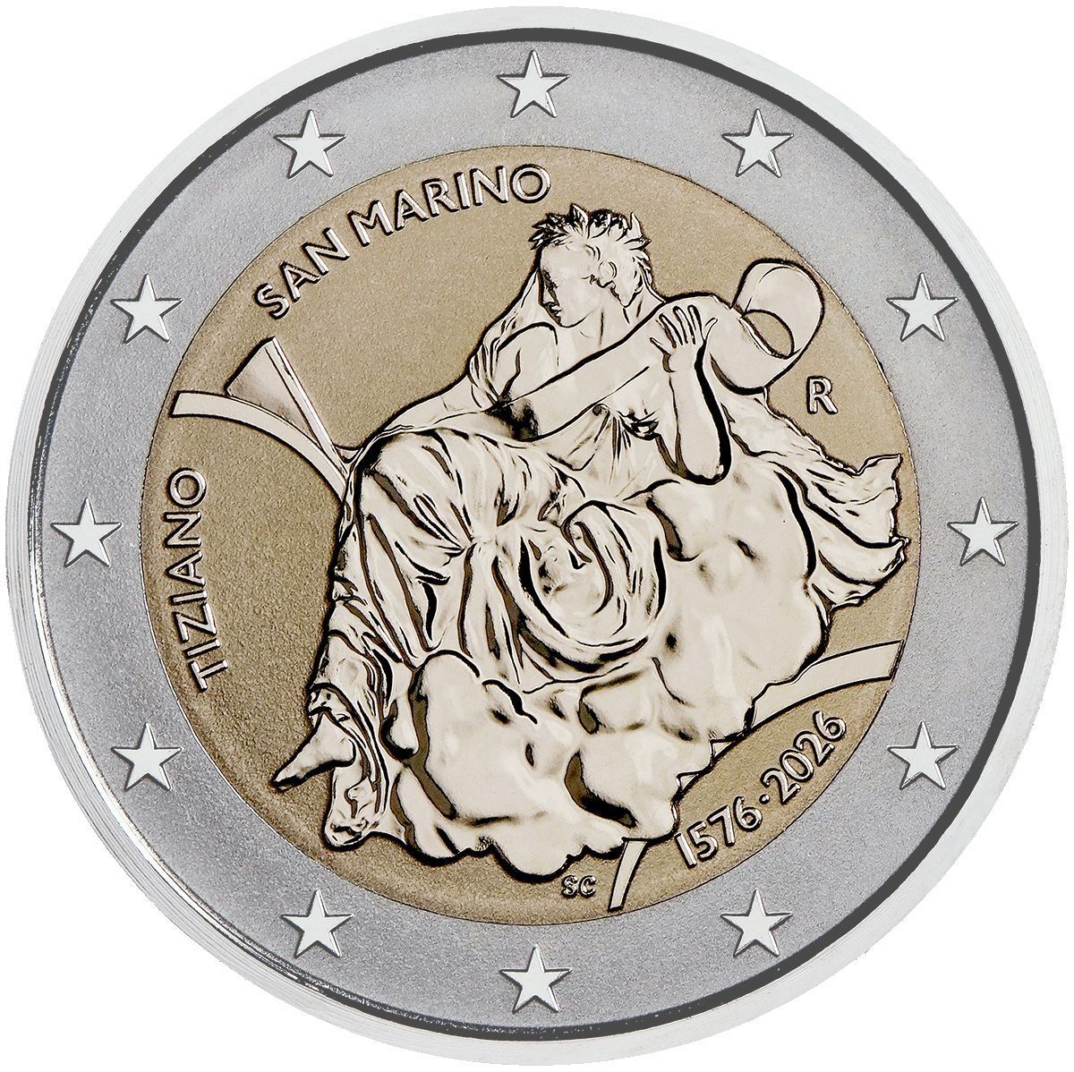 Proof Inverse 2 euro San Marino 2026 - Tiziano (Preventa)
