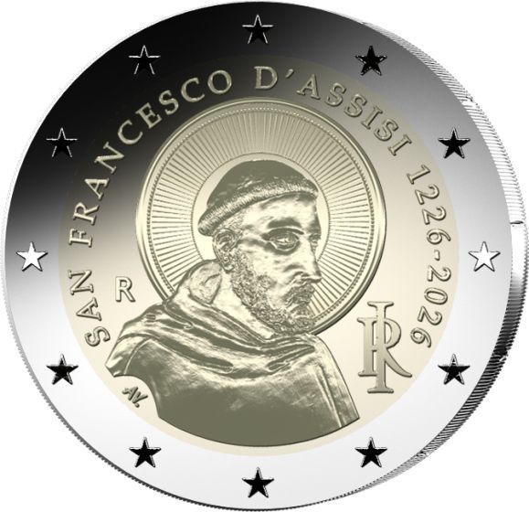 Proof Inverse 2 euro Italia 2026 - Francisco de Asís (Preventa)
