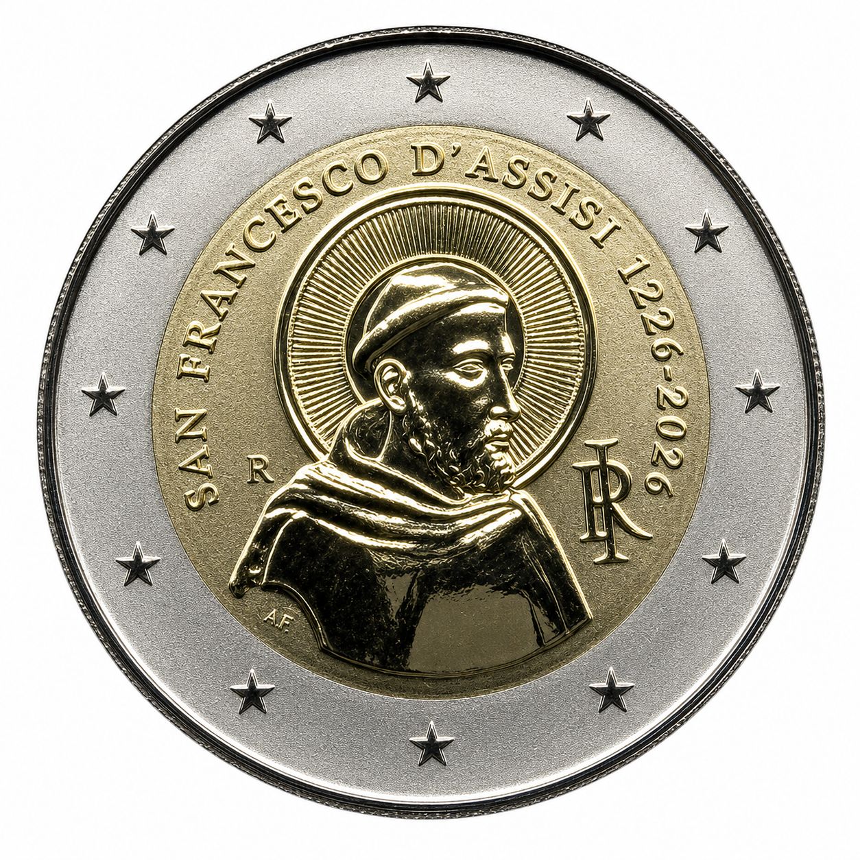 Proof Inverse 2 euro Italia 2026 - Francisco de Asís Proof Inverse 2 euro Italia 2026 - Francisco de Asís