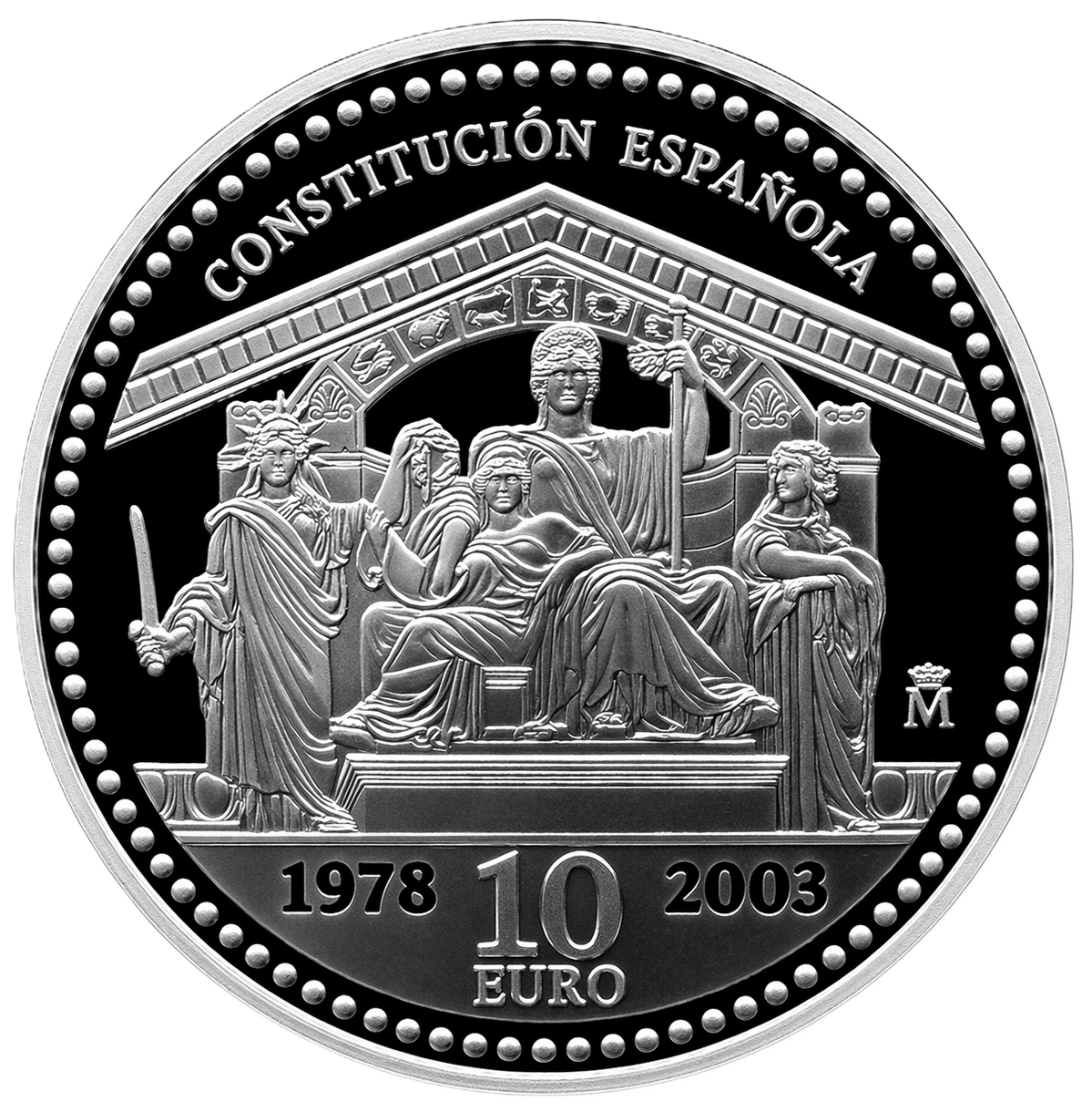 Proof 10 euro España 2003 - XXV Aniversario de la Constitución Española