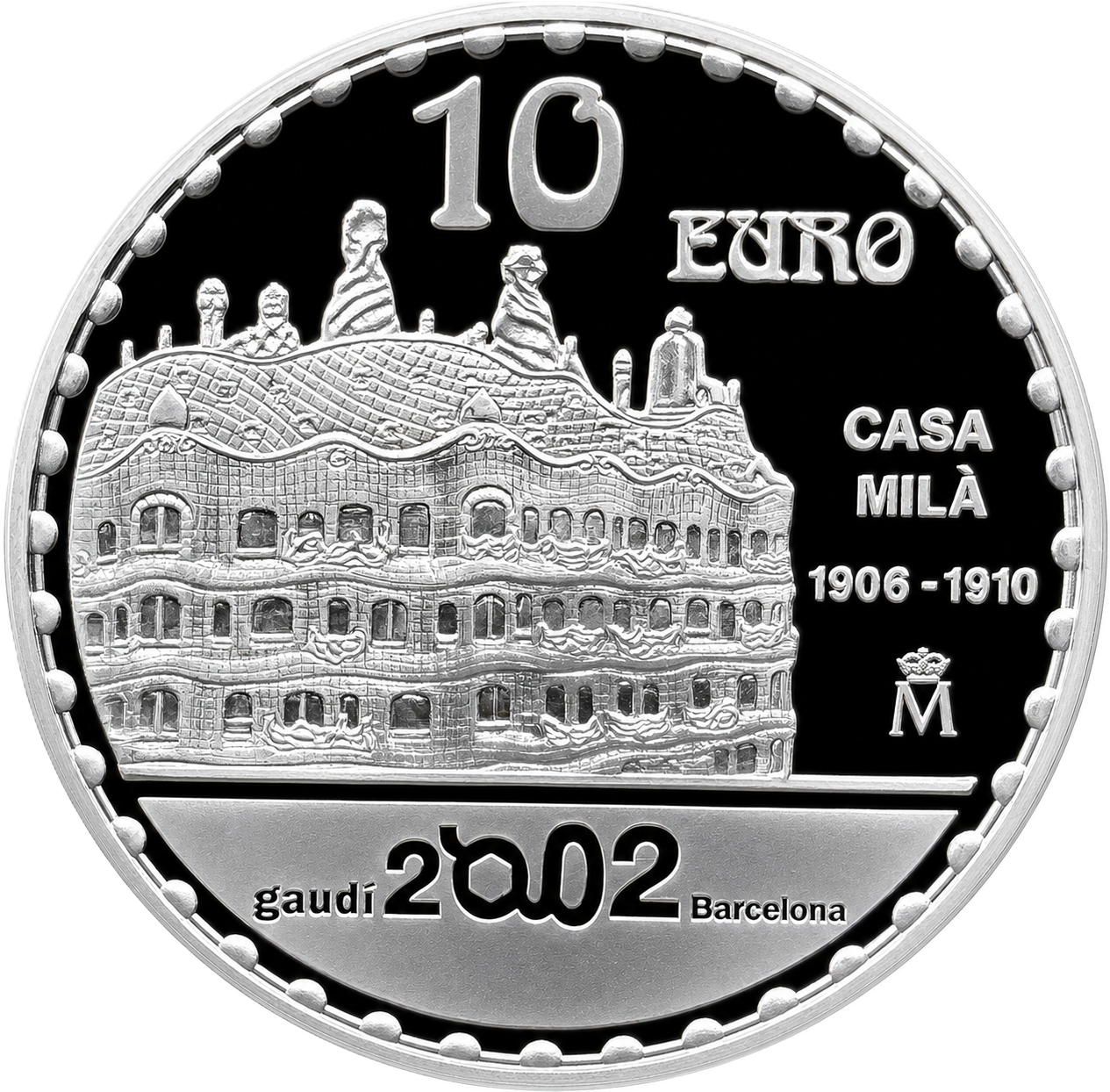 Proof 10 euro España 2002 - Gaudí: Casa Milá