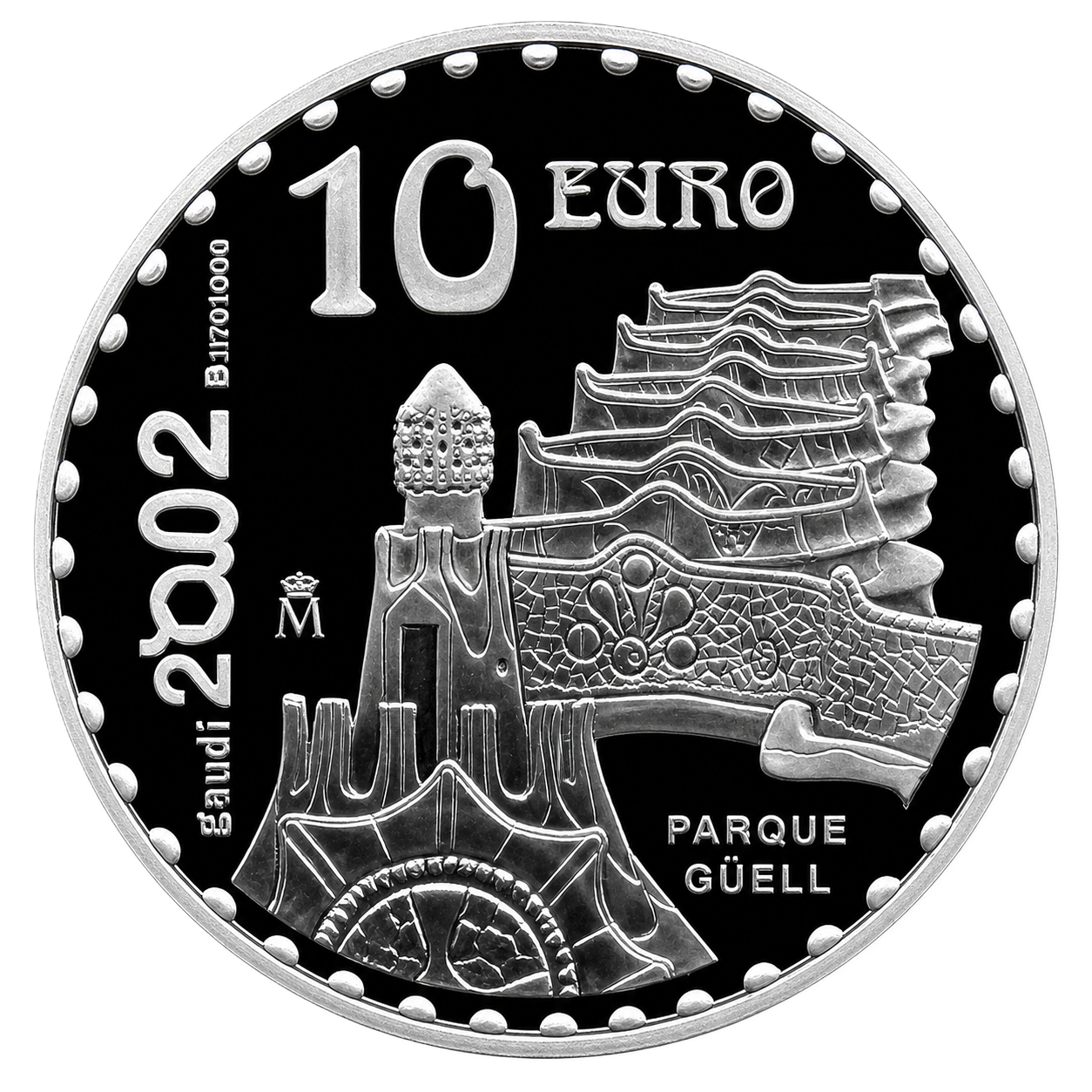 Proof 10 euro España 2002 - Gaudí: Parque Güell