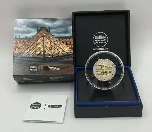 Proof Inverse 2 euro Francia 2025 - Louvre Proof Inverse 2 euro Francia 2025 - Louvre