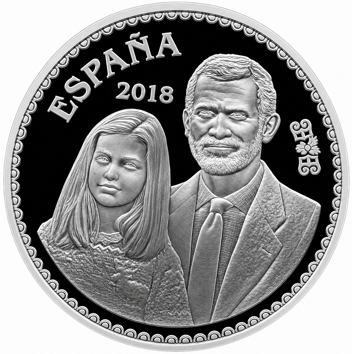 Proof 10 euro España 2018 - 50 Aniversario de S.M. el Rey Felipe VI: Don Felipe VI y la Princesa de Asturias