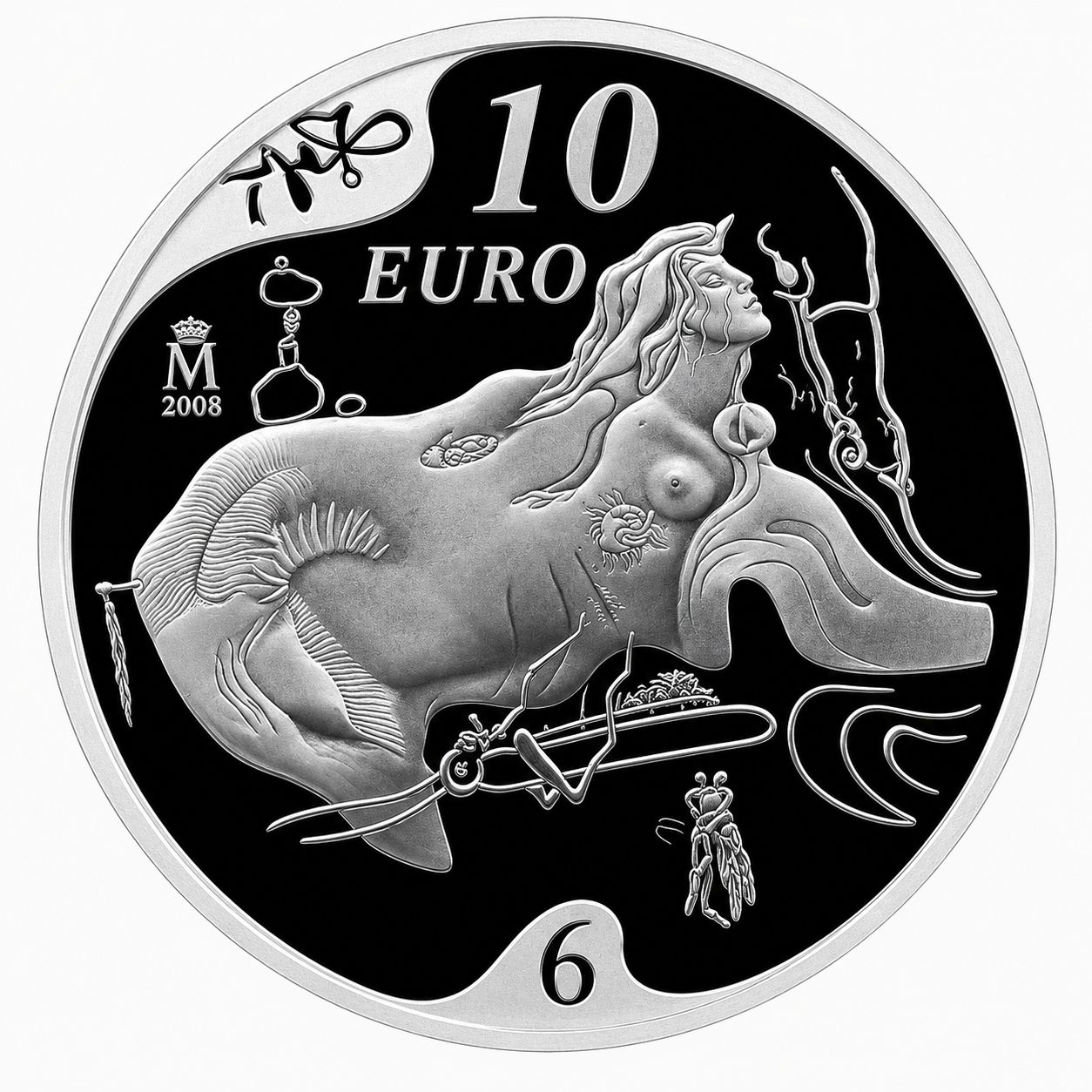 Proof 10 euro España 2004 - Salvador Dalí: El gran masturbador Proof 10 euro España 2004 - Salvador Dalí: El gran masturbador