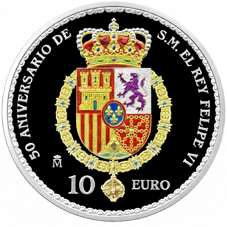 Proof 10 euro España 2018 - 50 Aniversario de S.M. el Rey Felipe VI: Jura de la Constitución (Abanderado)