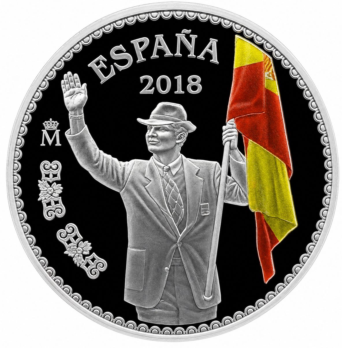 Proof 10 euro España 2018 - 50 Aniversario de S.M. el Rey Felipe VI: Jura de la Constitución (Abanderado)
