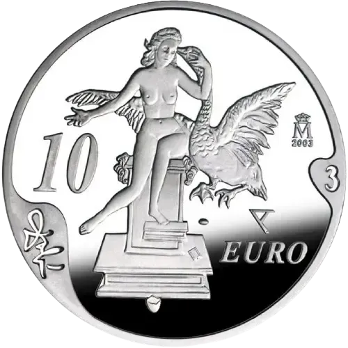 Proof 10 euro España 2004 - Salvador Dalí: Leda Atómica Proof 10 euro España 2004 - Salvador Dalí: Leda Atómica