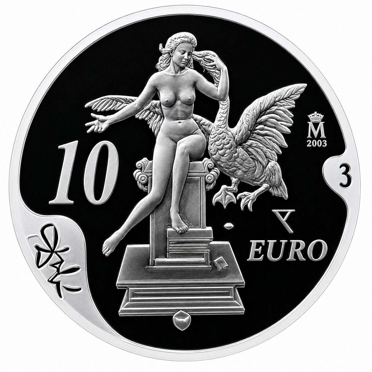 Proof 10 euro España 2004 - Salvador Dalí: Leda Atómica Proof 10 euro España 2004 - Salvador Dalí: Leda Atómica