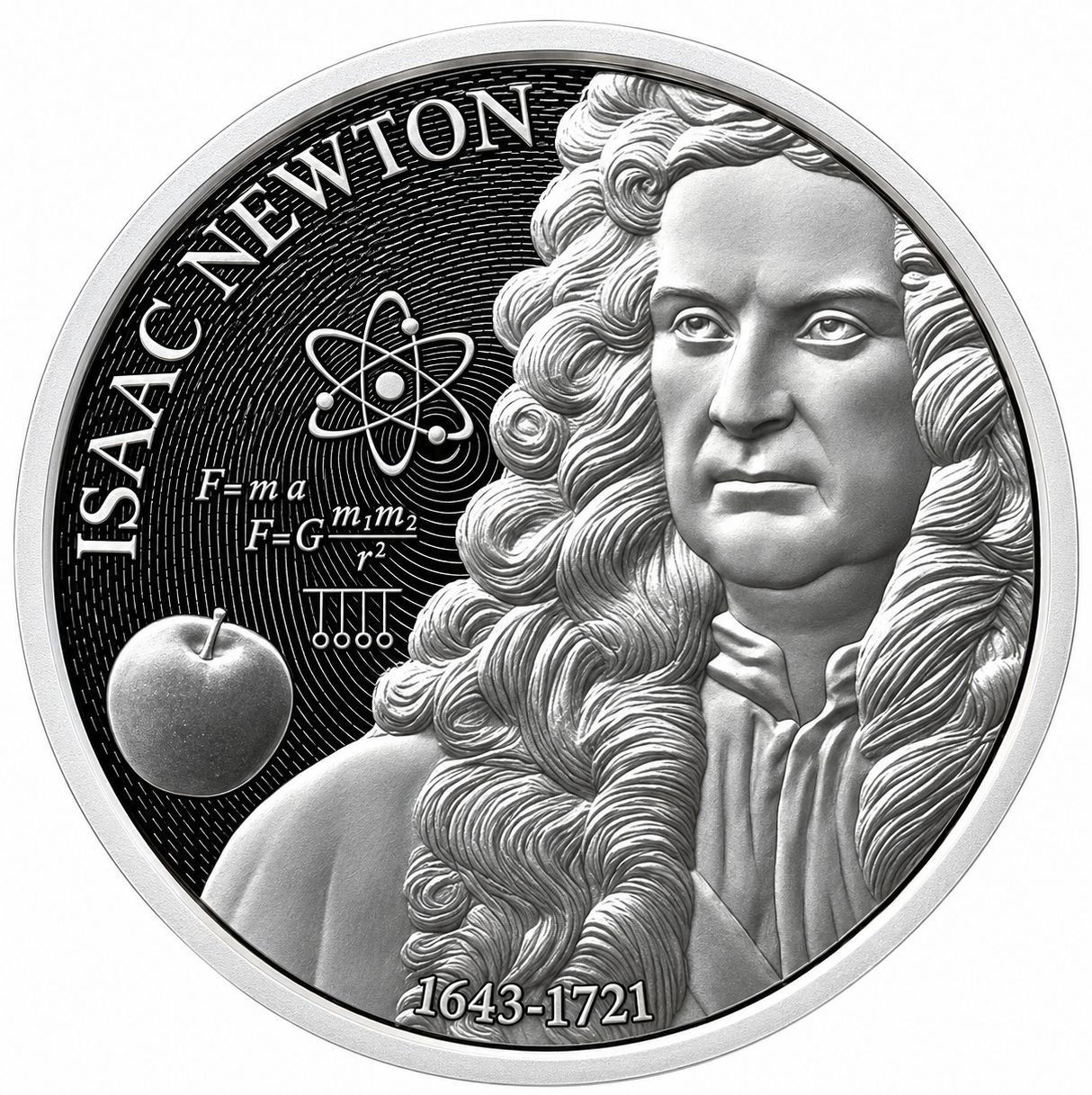 1 onza Niue 2025 - Isaac Newton (199 unidades de tirada)
