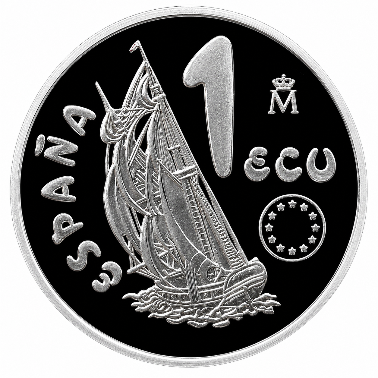 Proof 1 ecu España 1995 - Armada Española - Ancla y lema