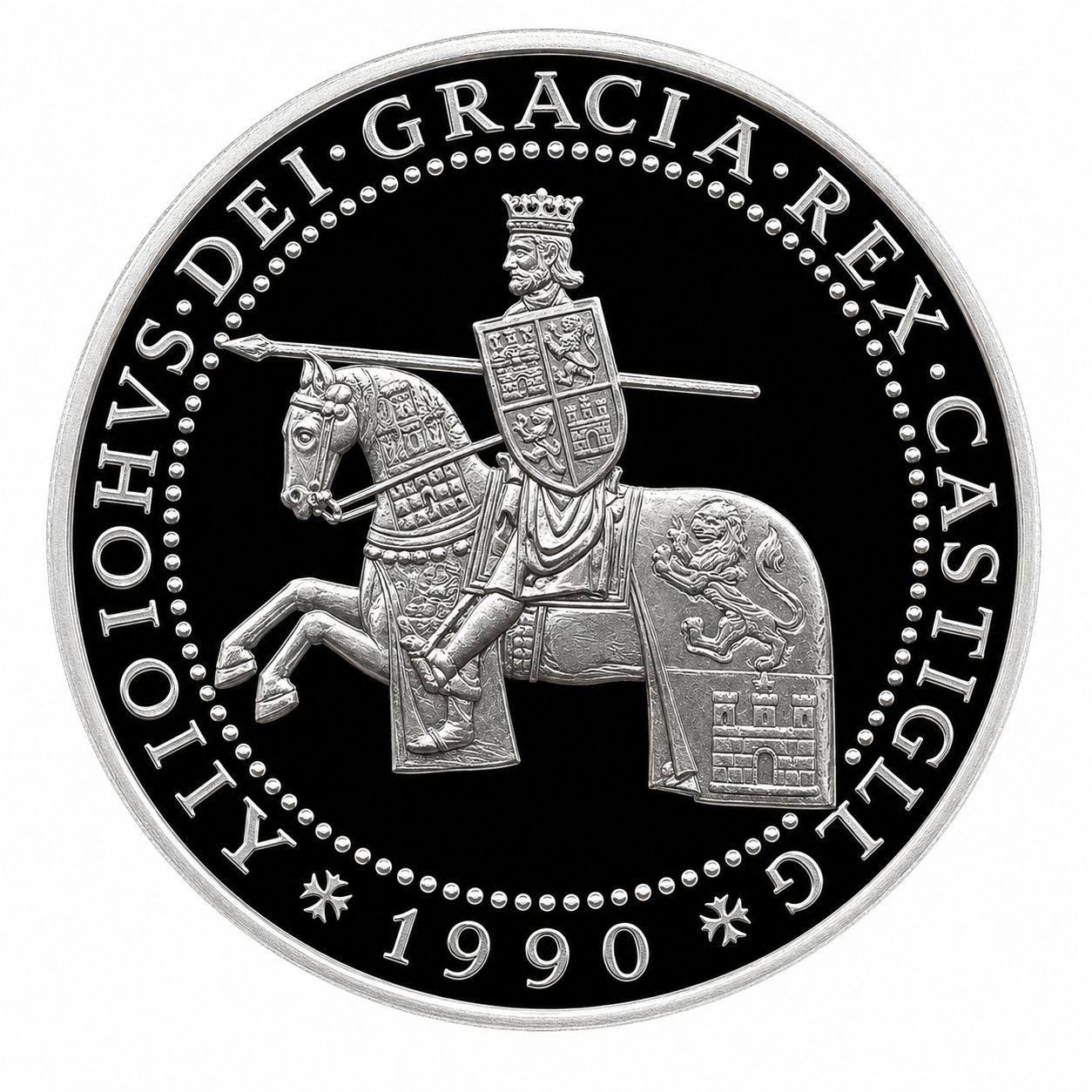 Proof 5 ecu España 1990 -  Alfonso X de Castilla