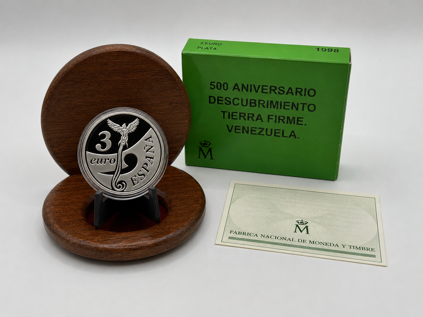 Proof 3 Euro España 1998 - 500 Aniversario descubrimiento tierra firme Venezuela