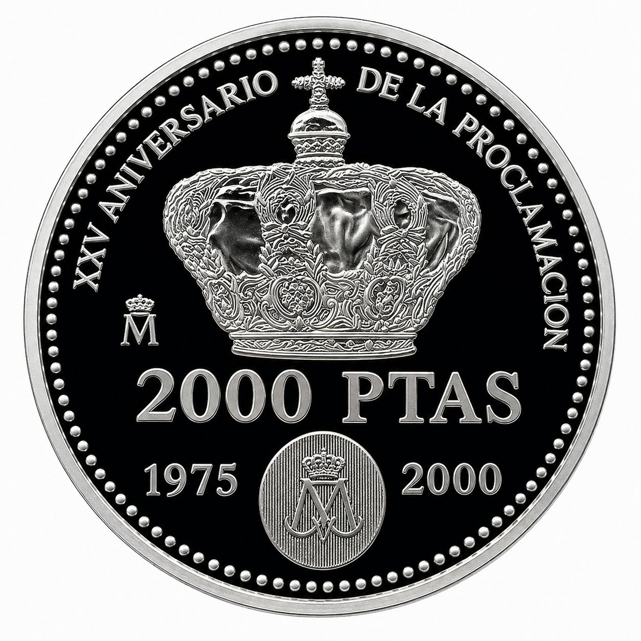 Proof 2000 Pesetas España 2000 - XXV Aniversario de la Proclamacion de S.M. el Rey D. Juan Carlos I
