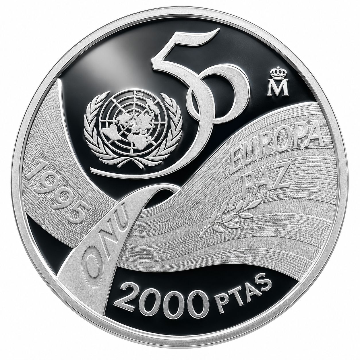 Proof 2000 Pesetas España 1995 - 50 Aniversario de la ONU