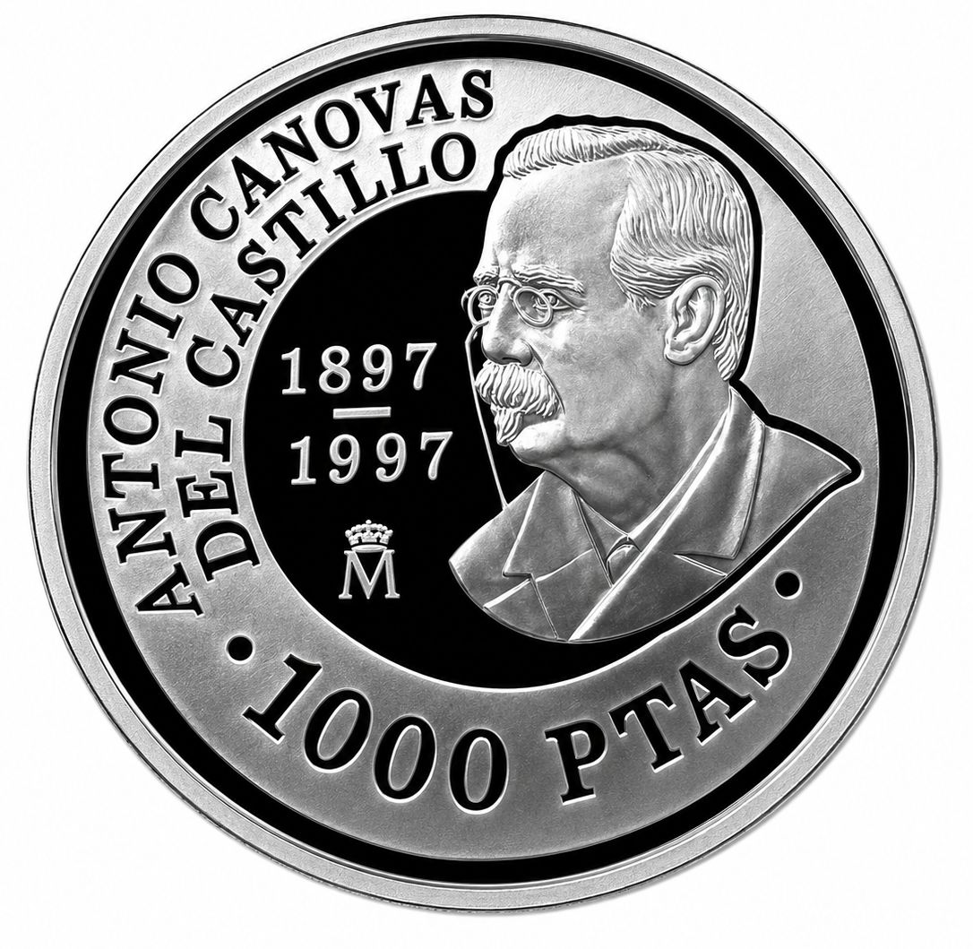 Proof 1000 Pesetas España 1997 - Centenario de la Muerte de D. Antonio Canovas del Castillo