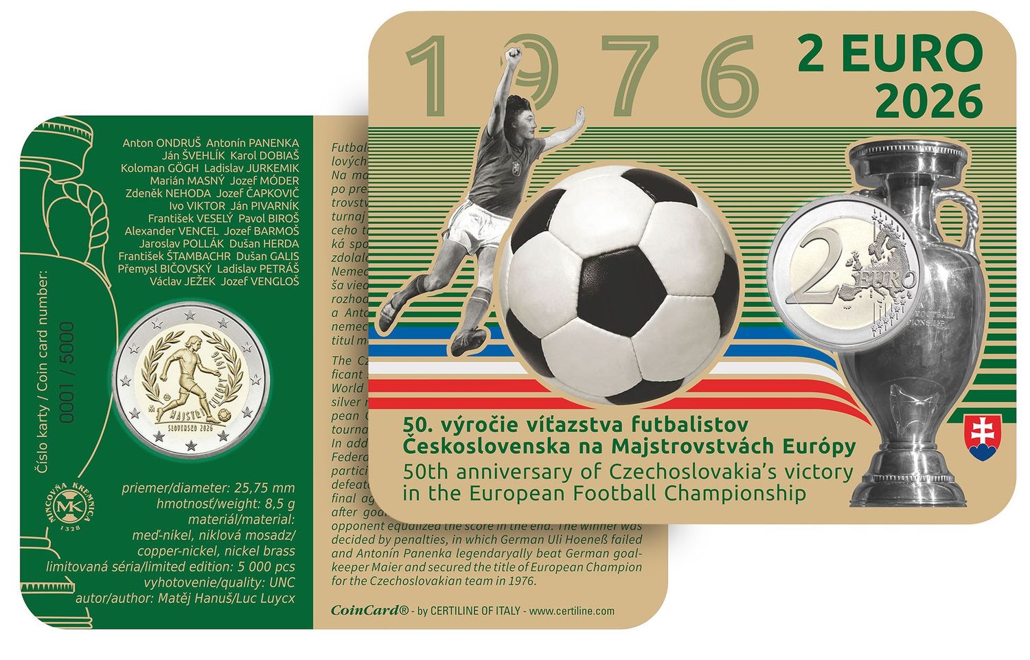 Coincard 2 euro Eslovaquia 2026 - Campeonato Europeo de Fútbol UEFA (Preventa) Coincard 2 euro Eslovaquia 2026 - Campeonato Europeo de Fútbol UEFA (Preventa)