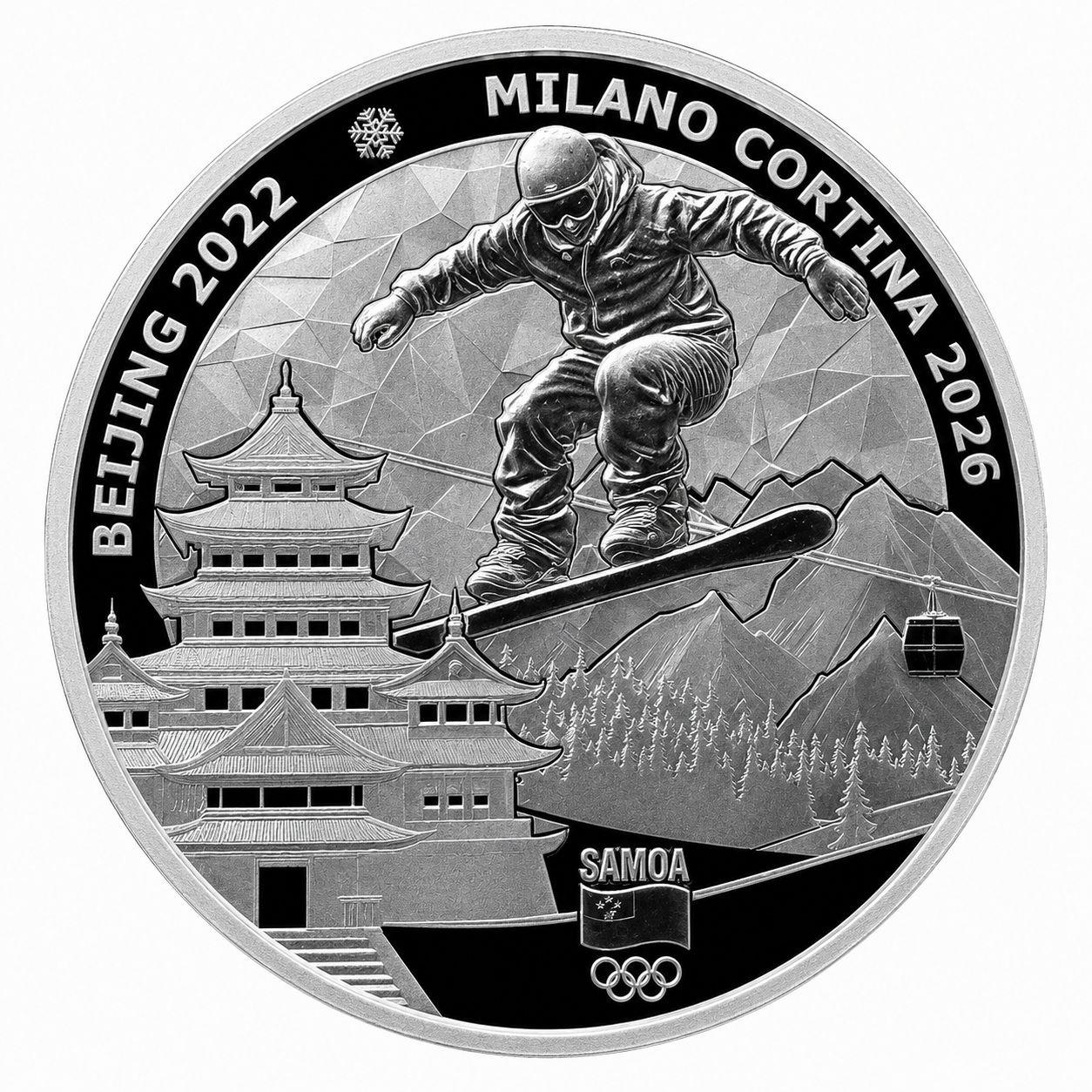 1/2 onza Samoa 2026 - Beijing 2022 - Milano Cortina 2026 1/2 onza Samoa 2026 - Beijing 2022 - Milano Cortina 2026