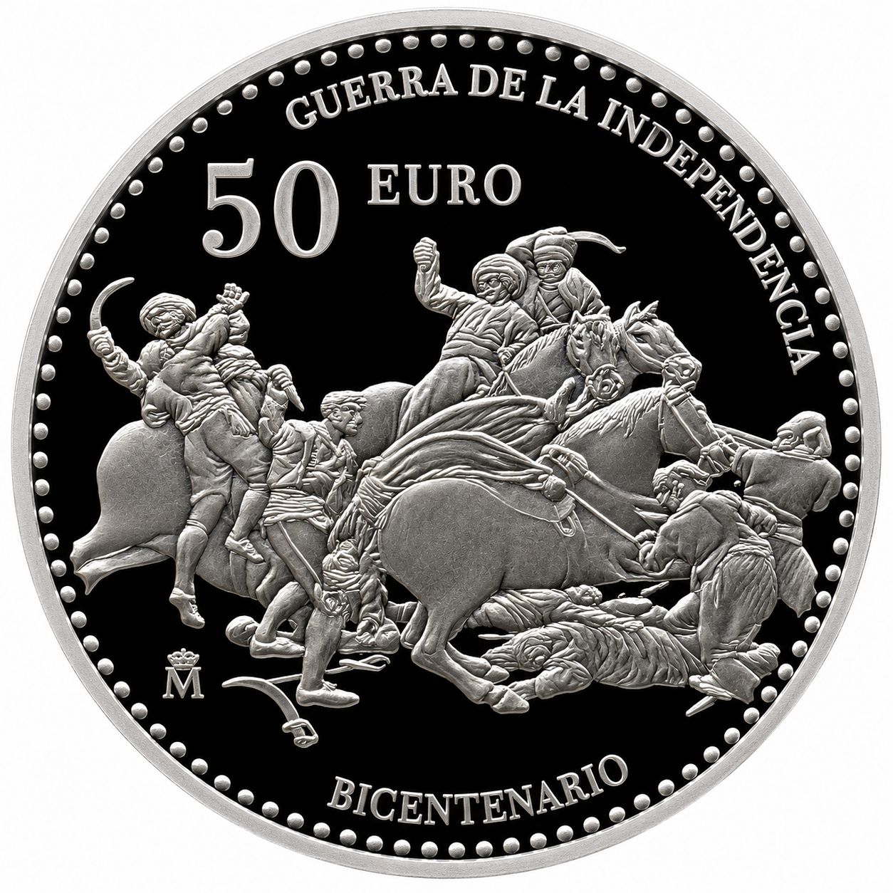 Proof 50 euro España 2008 - Bicentenario de la Guerra de la Independencia: Lucha con los Mamelucos (en capsula) Proof 50 euro España 2008 - Bicentenario de la Guerra de la Independencia: Lucha con los Mamelucos (en capsula)