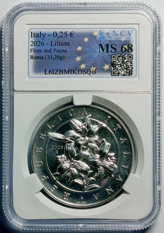1 onza Italia 2026 - Flora y Fauna - Lirio