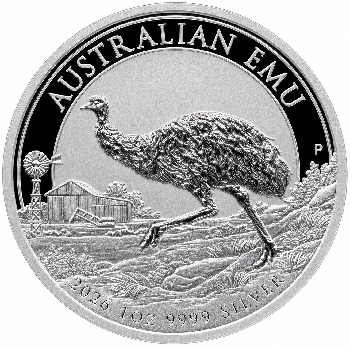 Reverso moneda de plata 1 onza Australia 2026 Emu